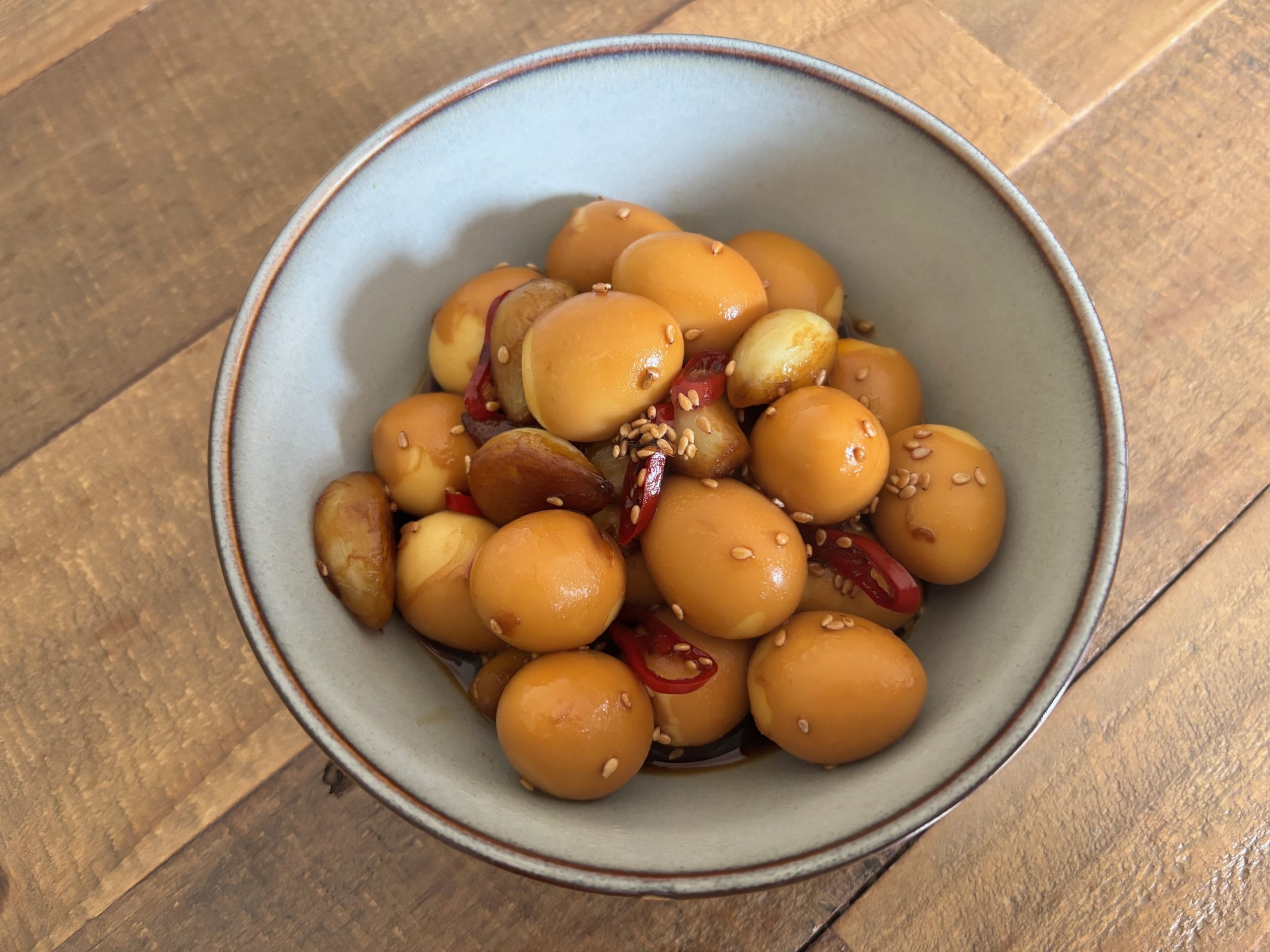 Garlic Quail Egg Jangjorim(메추리알 조림)